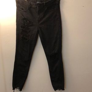 American Eagle Black Ripped Jeans size 12 short